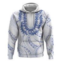 Aloha Lei Onaona Hoodie Navy Blue Hawaiian Tribal Pattern