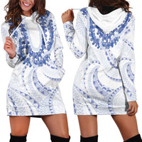 Aloha Lei Onaona Hoodie Dress Navy Blue Hawaiian Tribal Pattern
