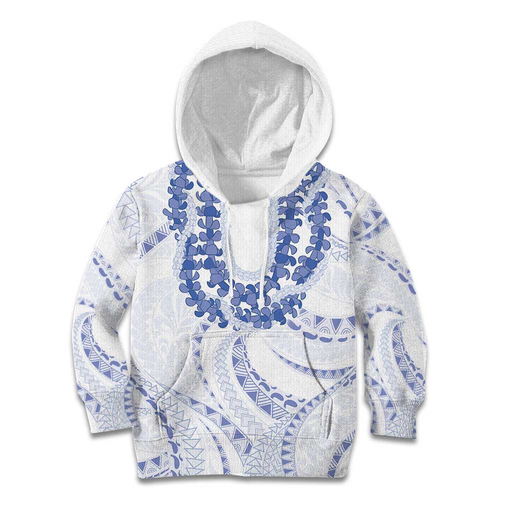 Aloha Lei Onaona Kid Hoodie Navy Blue Hawaiian Tribal Pattern