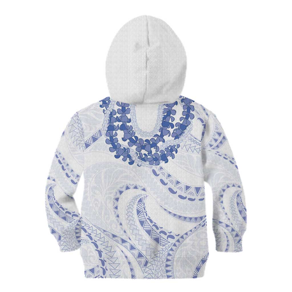 Aloha Lei Onaona Kid Hoodie Navy Blue Hawaiian Tribal Pattern