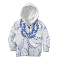 Aloha Lei Onaona Kid Hoodie Navy Blue Hawaiian Tribal Pattern