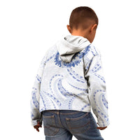 Aloha Lei Onaona Kid Hoodie Navy Blue Hawaiian Tribal Pattern