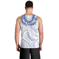 Aloha Lei Onaona Men Tank Top Navy Blue Hawaiian Tribal Pattern