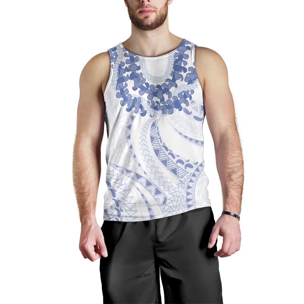 Aloha Lei Onaona Men Tank Top Navy Blue Hawaiian Tribal Pattern