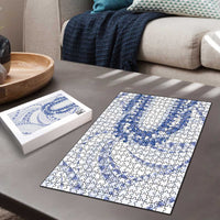 Aloha Lei Onaona Puzzle Navy Blue Hawaiian Tribal Pattern - Polynesian Pride