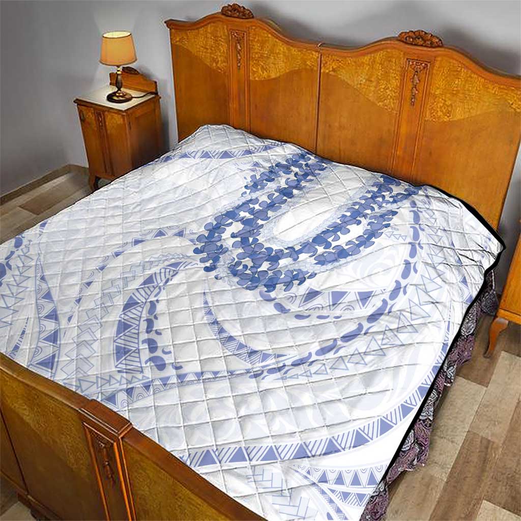 Aloha Lei Onaona Quilt Navy Blue Hawaiian Tribal Pattern