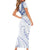 Aloha Lei Onaona Short Sleeve Bodycon Dress Navy Blue Hawaiian Tribal Pattern