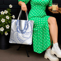 Aloha Lei Onaona Tote Bag Navy Blue Hawaiian Tribal Pattern - Polynesian Pride