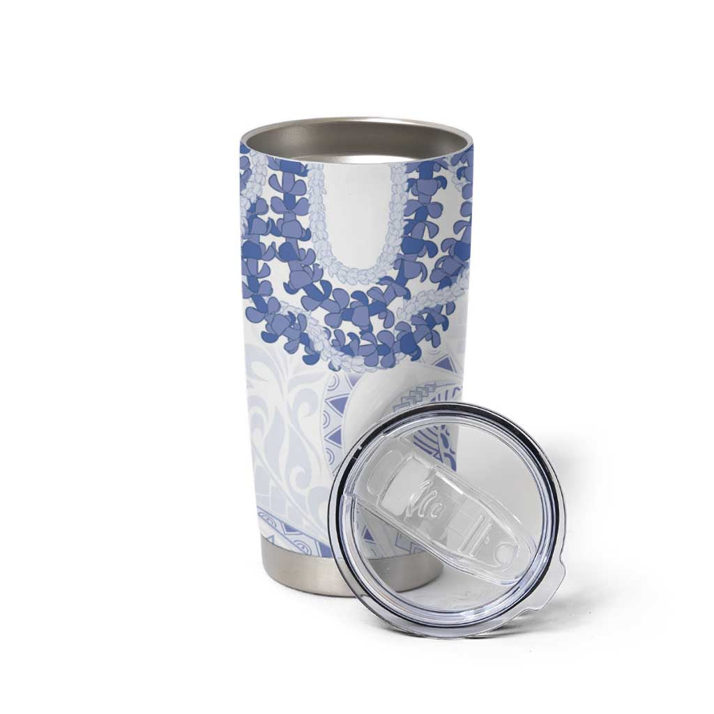 Aloha Lei Onaona Tumbler Cup Navy Blue Hawaiian Tribal Pattern