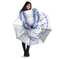 Aloha Lei Onaona Umbrella Navy Blue Hawaiian Tribal Pattern - Polynesian Pride