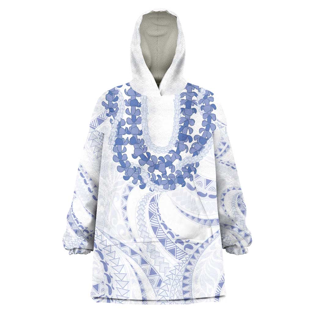 Aloha Lei Onaona Wearable Blanket Hoodie Navy Blue Hawaiian Tribal Pattern