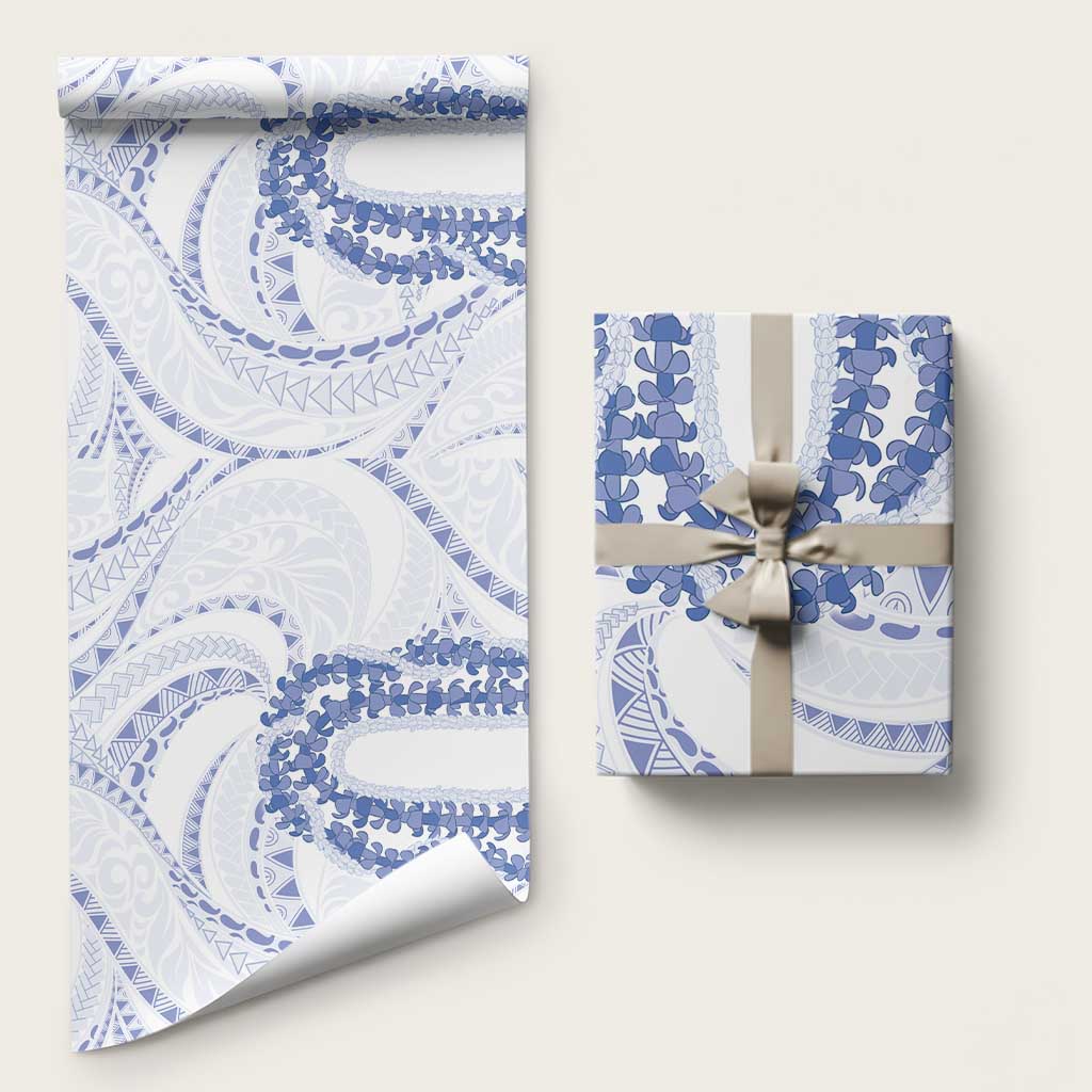 Aloha Lei Onaona Wrapping Paper Navy Blue Hawaiian Tribal Pattern - Polynesian Pride