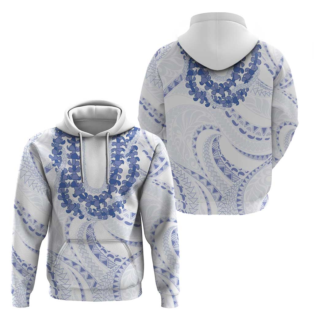 Aloha Lei Onaona Zip Hoodie Navy Blue Hawaiian Tribal Pattern