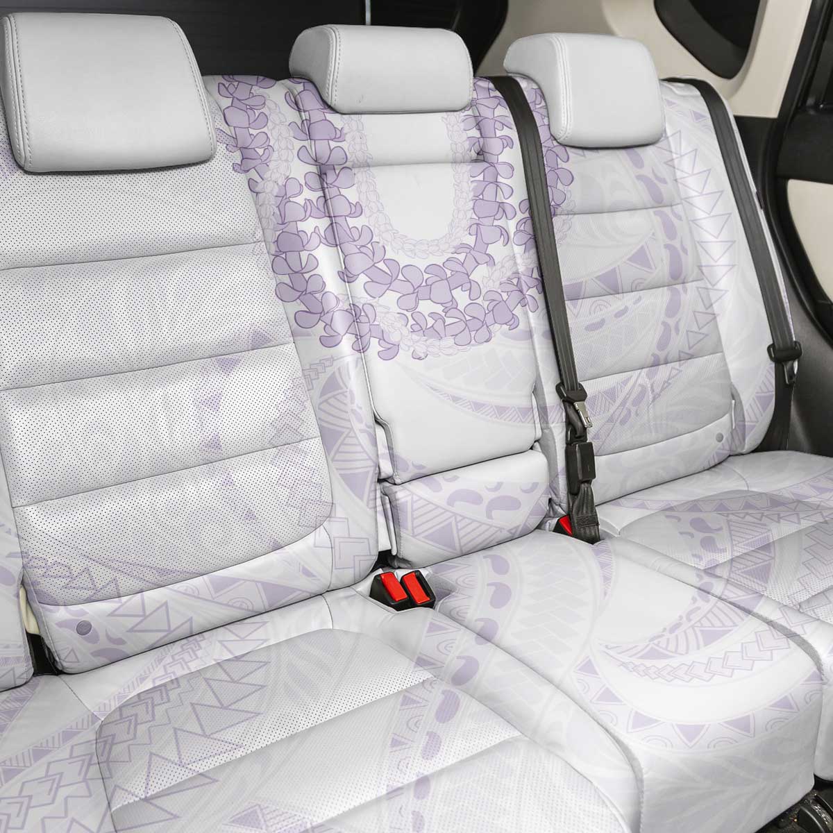 Aloha Lei Onaona Back Car Seat Cover Purple Hawaiian Tribal Pattern