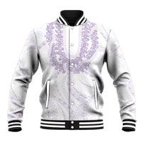 Aloha Lei Onaona Baseball Jacket Purple Hawaiian Tribal Pattern