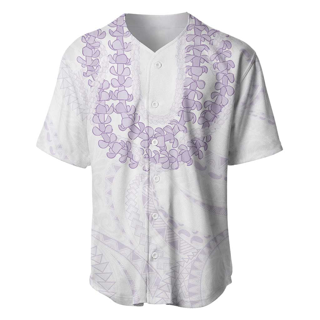 Aloha Lei Onaona Baseball Jersey Purple Hawaiian Tribal Pattern