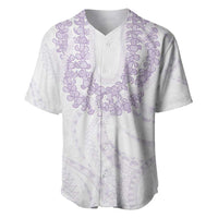 Aloha Lei Onaona Baseball Jersey Purple Hawaiian Tribal Pattern