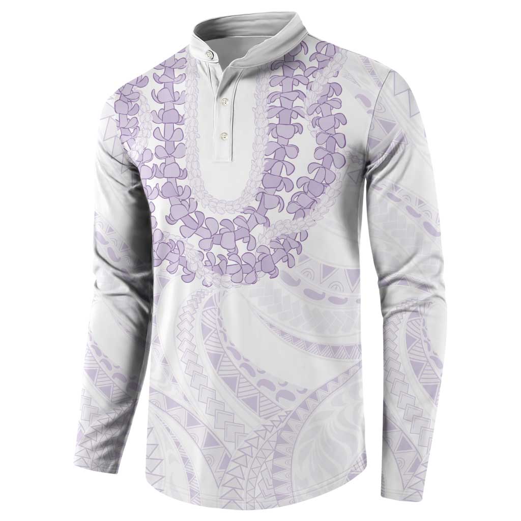 Aloha Lei Onaona Button Sweatshirt Purple Hawaiian Tribal Pattern