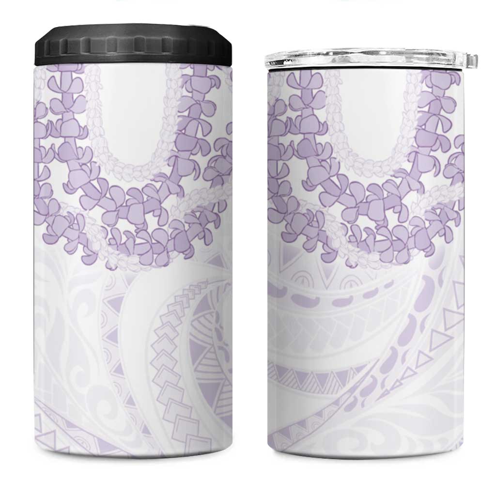 Aloha Lei Onaona 4 in 1 Can Cooler Tumbler Purple Hawaiian Tribal Pattern