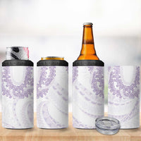 Aloha Lei Onaona 4 in 1 Can Cooler Tumbler Purple Hawaiian Tribal Pattern
