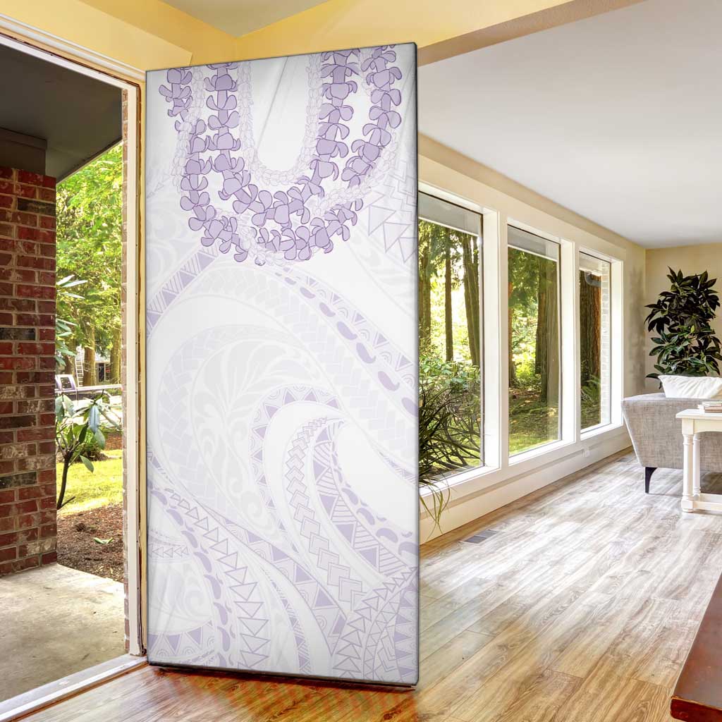 Aloha Lei Onaona Door Cover Purple Hawaiian Tribal Pattern - Polynesian Pride