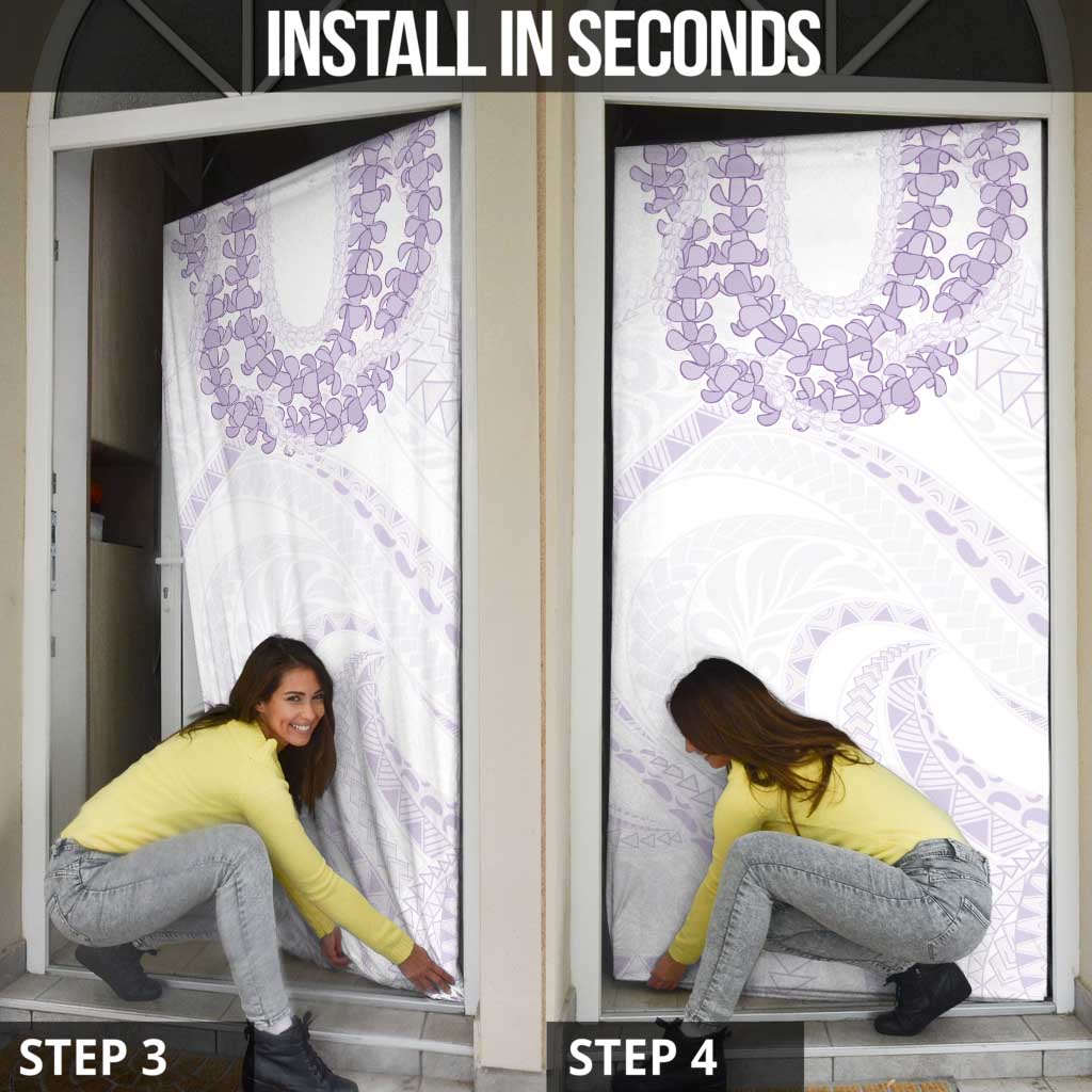 Aloha Lei Onaona Door Cover Purple Hawaiian Tribal Pattern - Polynesian Pride