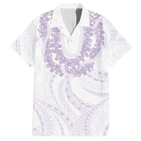 Aloha Lei Onaona Family Matching Off Shoulder Maxi Dress and Hawaiian Shirt Purple Hawaiian Tribal Pattern