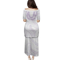 Aloha Lei Onaona Family Matching Puletasi and Hawaiian Shirt Purple Hawaiian Tribal Pattern