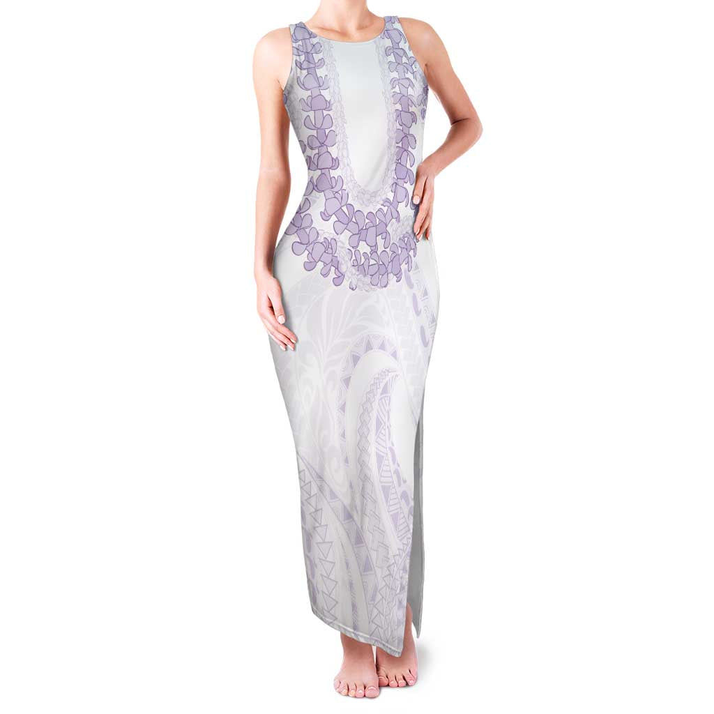 Aloha Lei Onaona Family Matching Tank Maxi Dress and Hawaiian Shirt Purple Hawaiian Tribal Pattern