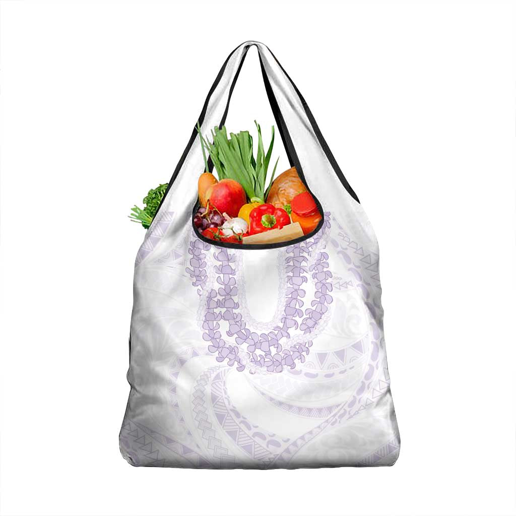 Aloha Lei Onaona Grocery Bag Purple Hawaiian Tribal Pattern