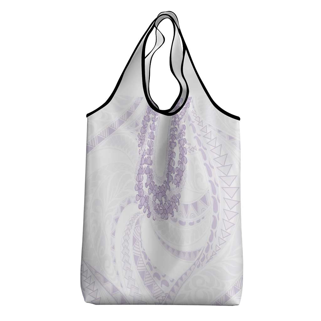 Aloha Lei Onaona Grocery Bag Purple Hawaiian Tribal Pattern
