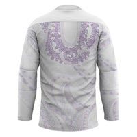 Aloha Lei Onaona Hockey Jersey Purple Hawaiian Tribal Pattern - Polynesian Pride