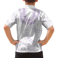 Aloha Lei Onaona Kid Hawaiian Shirt Purple Hawaiian Tribal Pattern