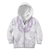 Aloha Lei Onaona Kid Hoodie Purple Hawaiian Tribal Pattern