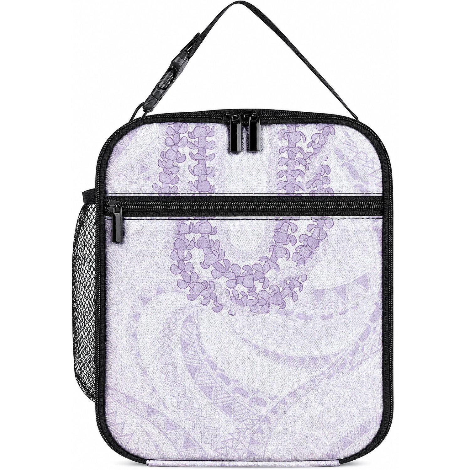 Aloha Lei Onaona Lunch Bag Purple Hawaiian Tribal Pattern