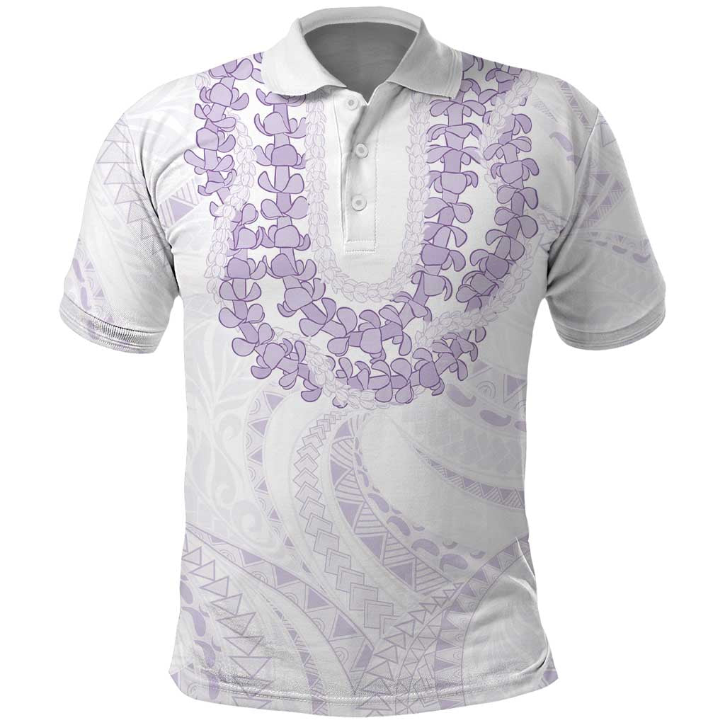 Aloha Lei Onaona Polo Shirt Purple Hawaiian Tribal Pattern