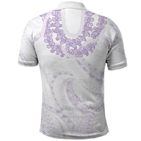 Aloha Lei Onaona Polo Shirt Purple Hawaiian Tribal Pattern