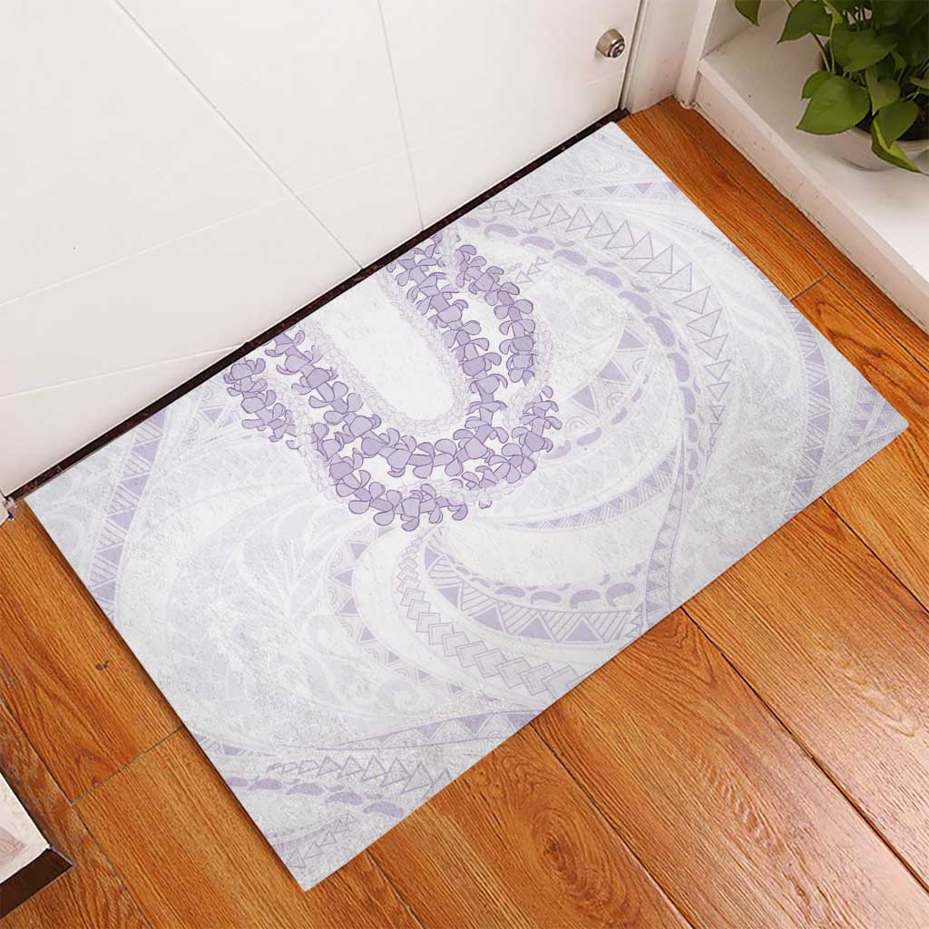 Aloha Lei Onaona Rubber Doormat Purple Hawaiian Tribal Pattern