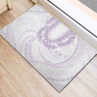 Aloha Lei Onaona Rubber Doormat Purple Hawaiian Tribal Pattern