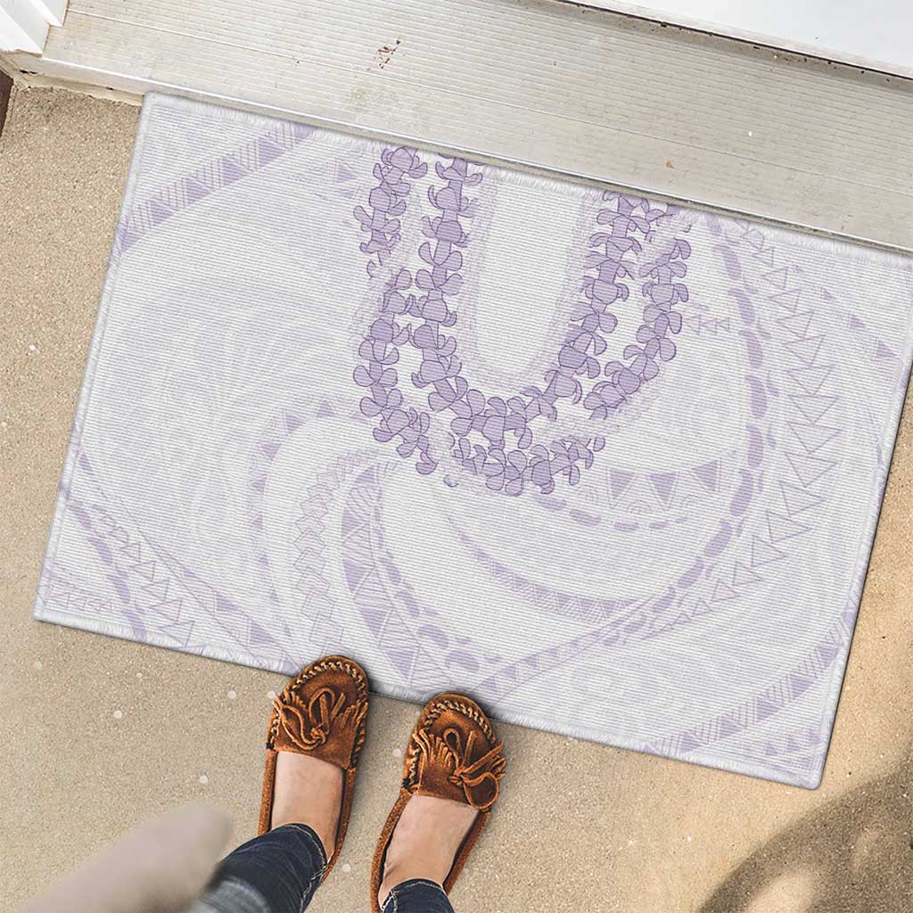 Aloha Lei Onaona Rubber Doormat Purple Hawaiian Tribal Pattern
