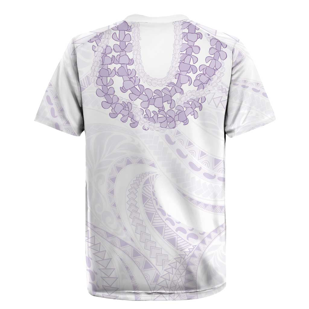 Aloha Lei Onaona Rugby Jersey Purple Hawaiian Tribal Pattern