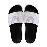 Aloha Lei Onaona Slide Sandals Purple Hawaiian Tribal Pattern - Polynesian Pride
