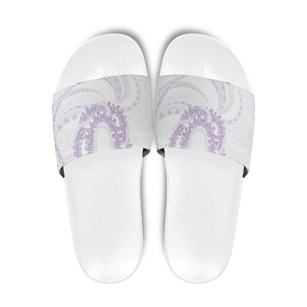Aloha Lei Onaona Slide Sandals Purple Hawaiian Tribal Pattern - Polynesian Pride