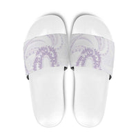 Aloha Lei Onaona Slide Sandals Purple Hawaiian Tribal Pattern - Polynesian Pride