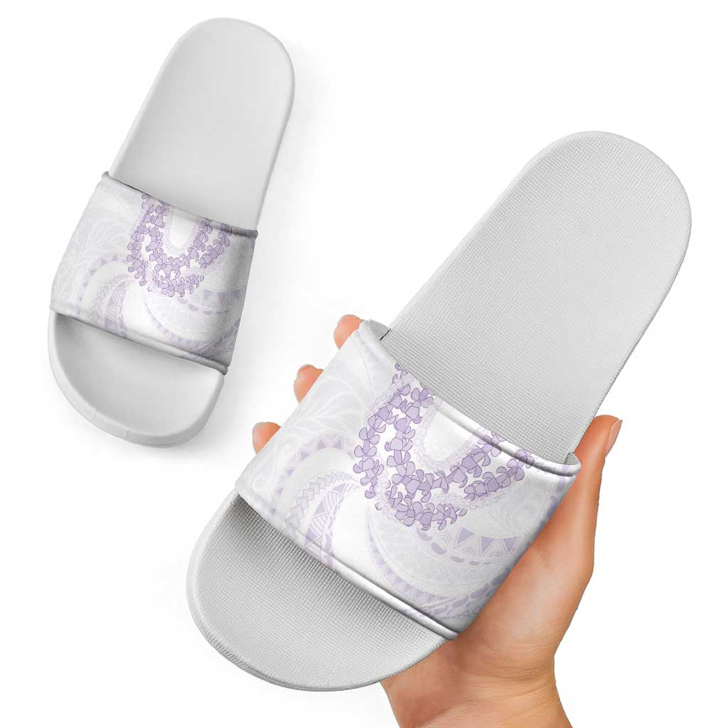 Aloha Lei Onaona Slide Sandals Purple Hawaiian Tribal Pattern - Polynesian Pride