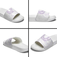 Aloha Lei Onaona Slide Sandals Purple Hawaiian Tribal Pattern - Polynesian Pride