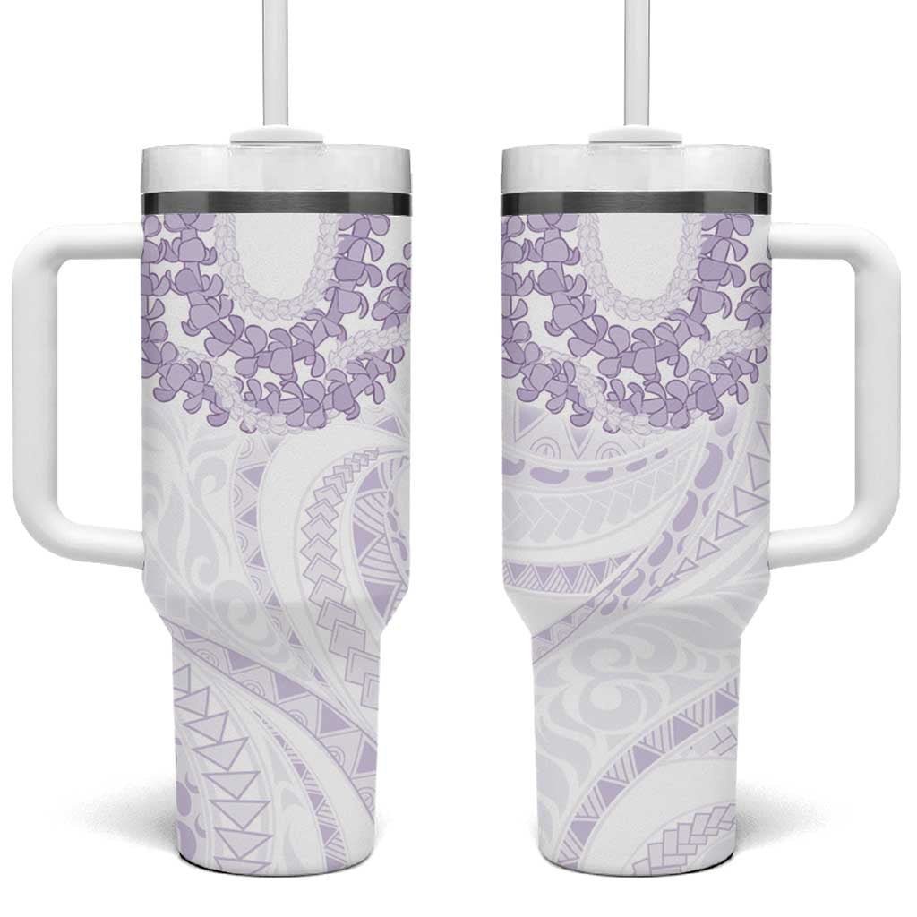 Aloha Lei Onaona Tumbler With Handle Purple Hawaiian Tribal Pattern