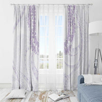 Aloha Lei Onaona Window Curtain Purple Hawaiian Tribal Pattern