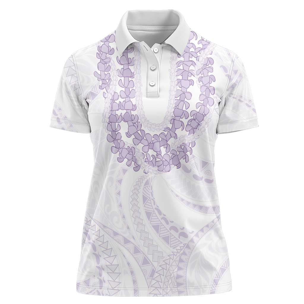 Aloha Lei Onaona Women Polo Shirt Purple Hawaiian Tribal Pattern