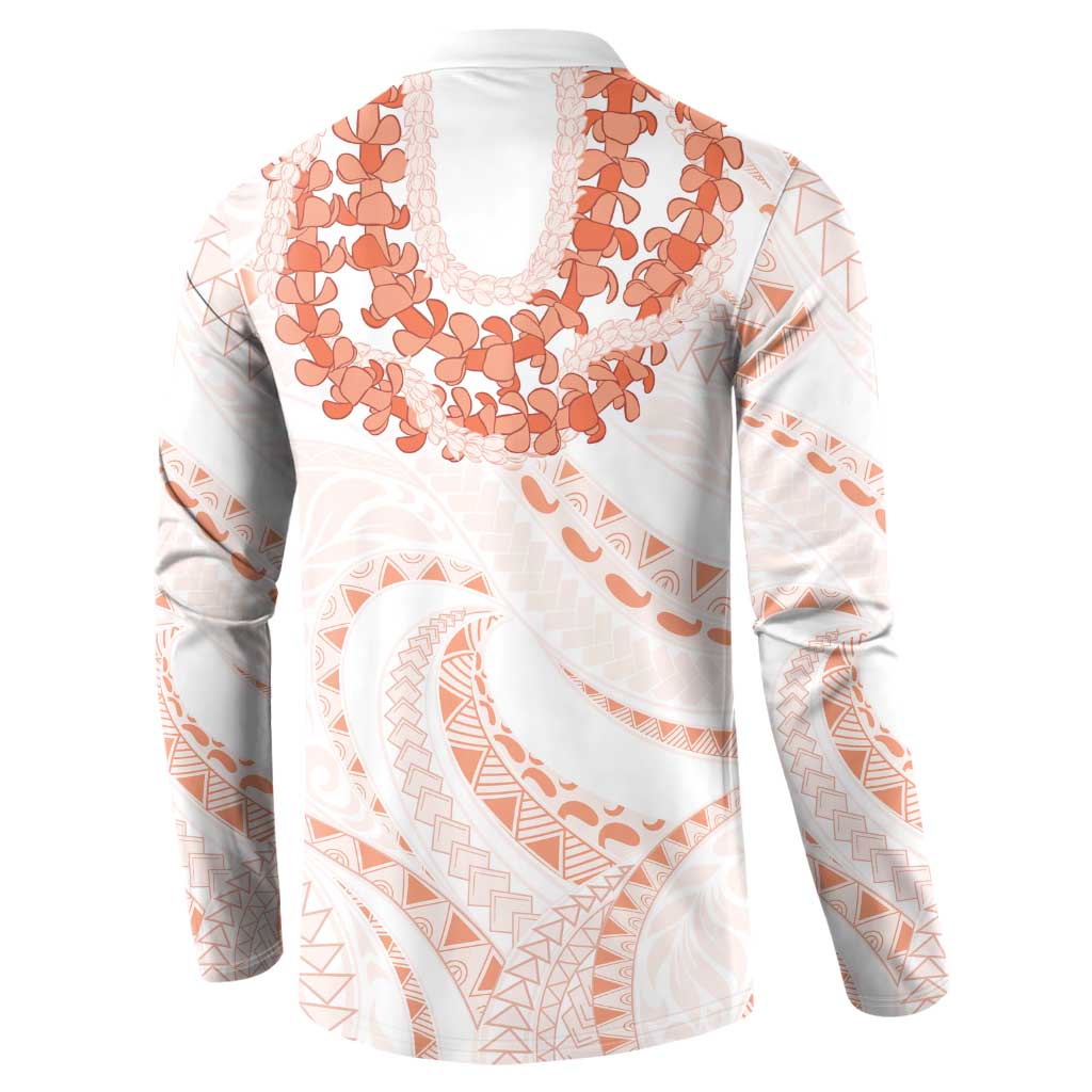 Aloha Lei Onaona Button Sweatshirt Red Hawaiian Tribal Pattern